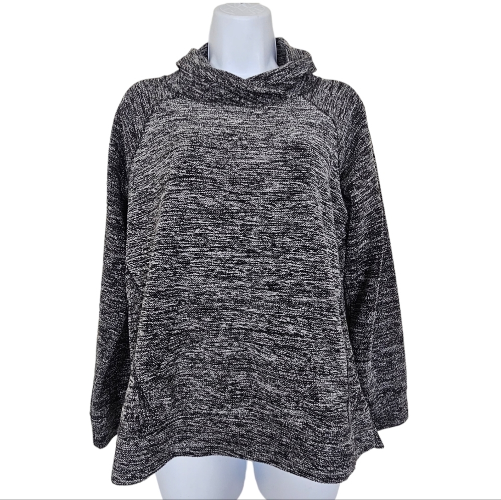 L.L. Bean Cozy Cowl Neck Sweater Gray Marled Knit Size Small